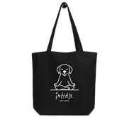 EXHALE INHALE Bio-Tote Bag Schwarz – Yoga Labrador