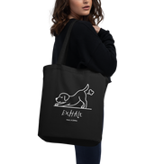 EXHALE INHALE Bio-Tote Bag Schwarz – Yoga Labrador