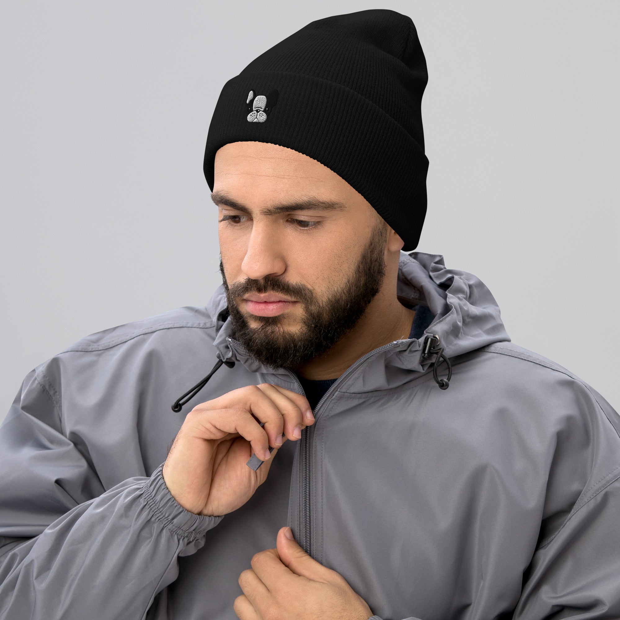  Beanie mit gestickter French Bulldog Stickerei - Paul & Emma Breed Collection