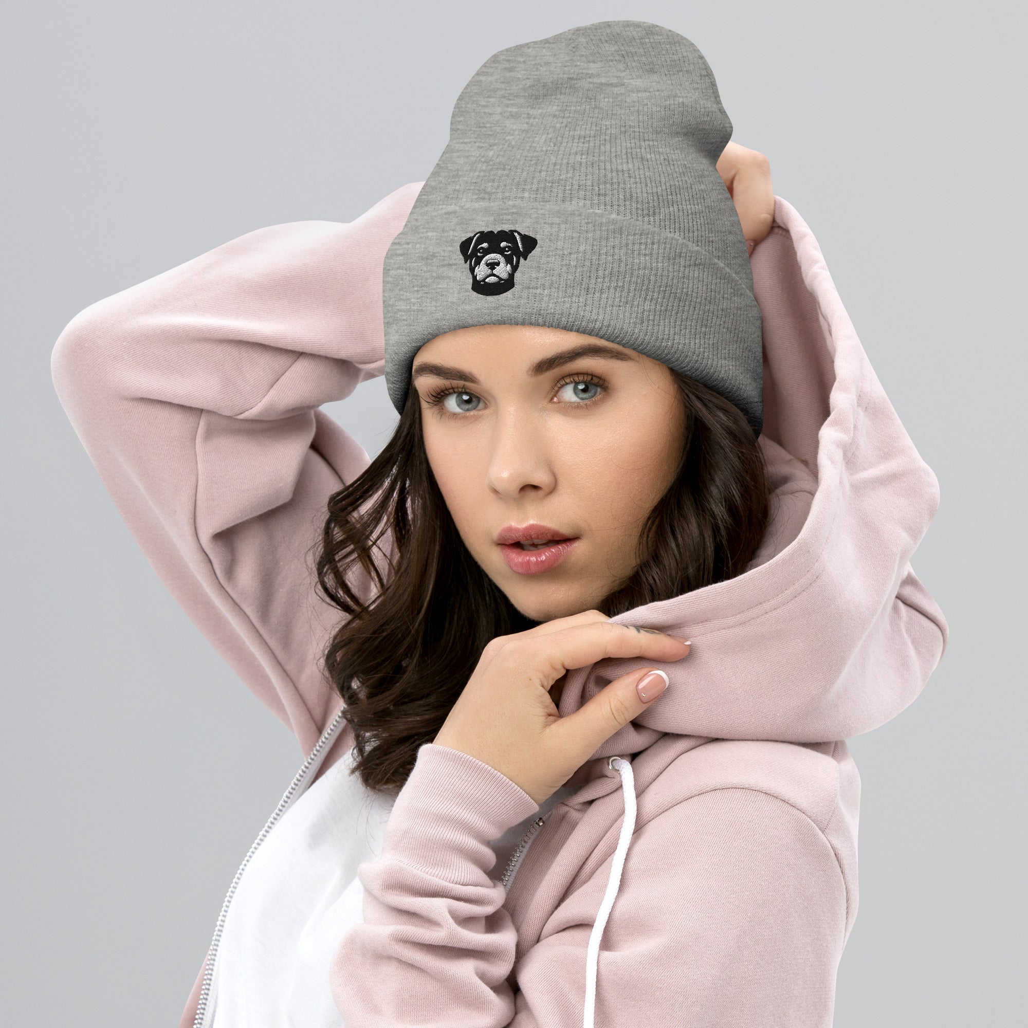Beanie mit gesticktem Rottweiler-Kopf - Paul & Emma Breed Collection