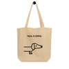 Beige Bio-Stofftasche mit schwarzem Dackel-Motiv und Paul Emma Logo - nachhaltige Hundetasche