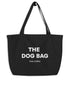 "Schwarze Hundetasche aus Bio-Baumwolle mit weißem Paul Emma Logo - The Dog Bag für Hundebesitzer"