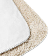 Weiße Sherpa-Decke mit schwarzem Labrador Chill Mode ON Design - Paul & Emma Breed Collection