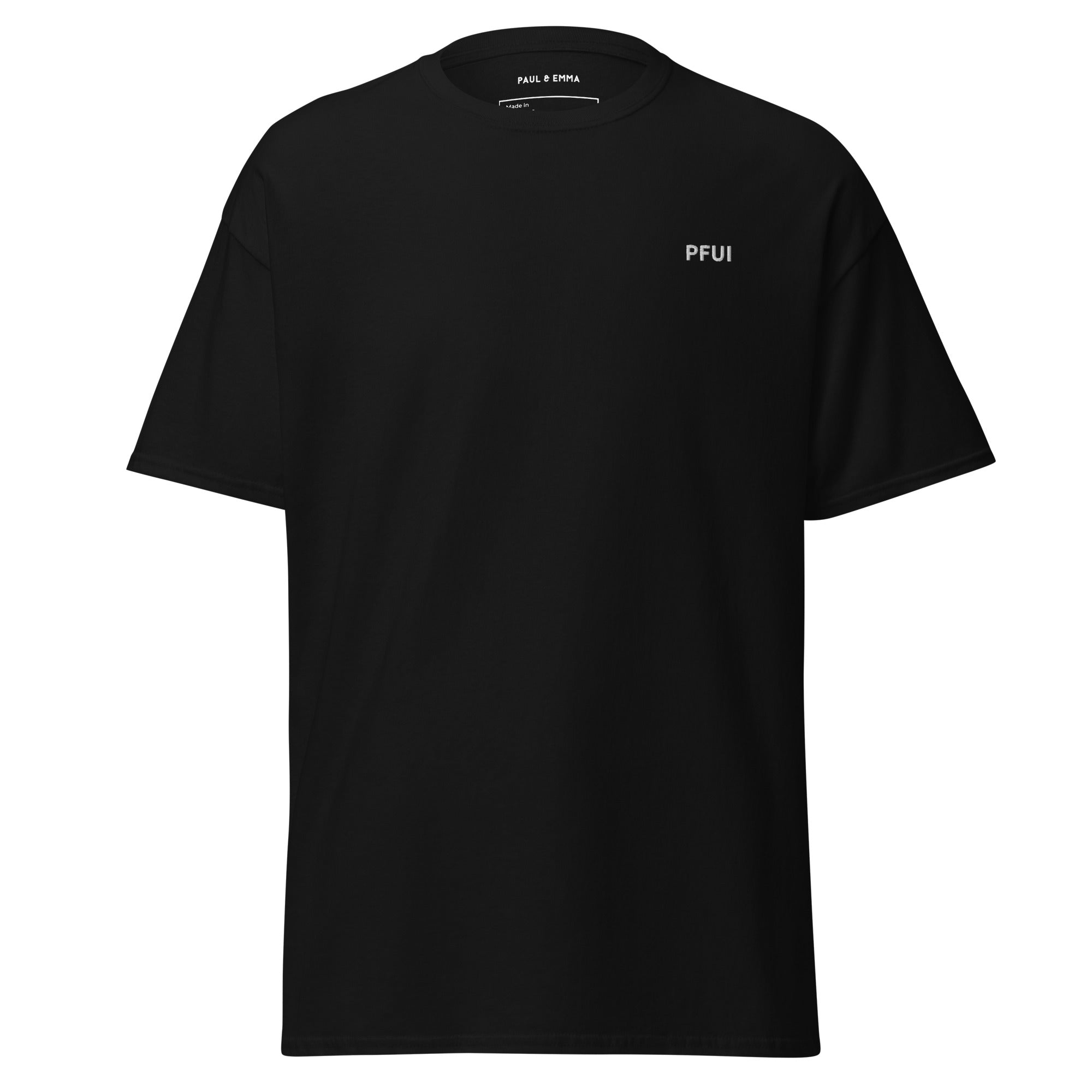 T-Shirt mit gesticktem PFUI auf der Brust - Paul & Emma Kommando Edition