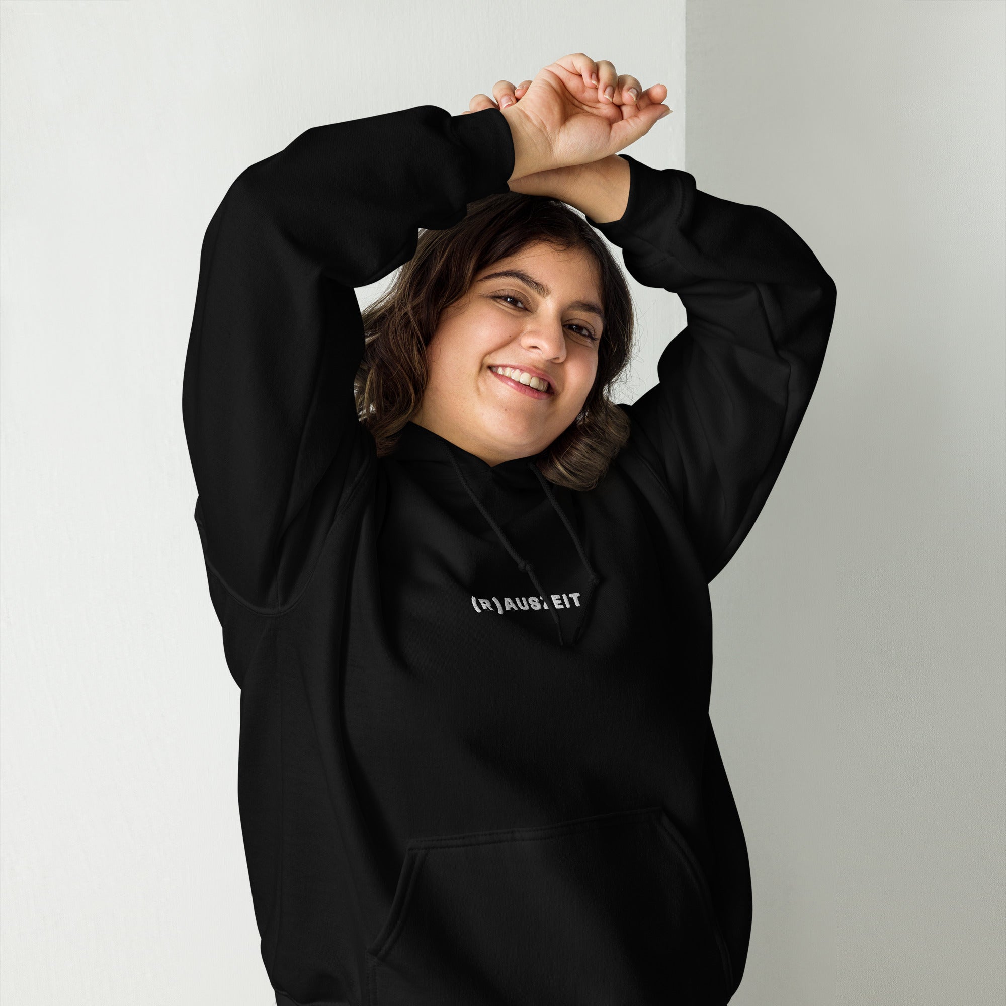 Hoodie mit weißer Rauszeit Stickerei - Paul Emma Kapuzenpullover für Hundebesitzer