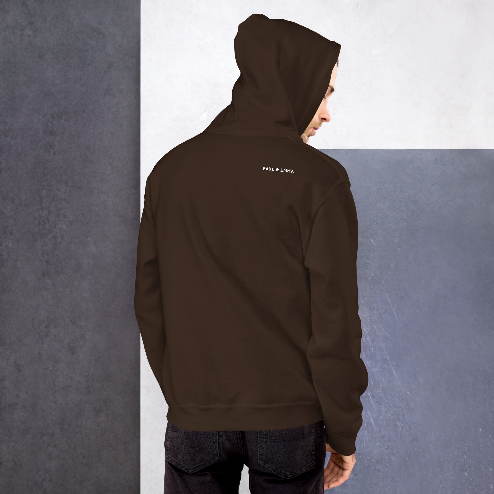 Hoodie mit Rottweiler-Design vorne und Paul Emma Logo auf der Schulter - Breed Kollektion Kapuzenpullover