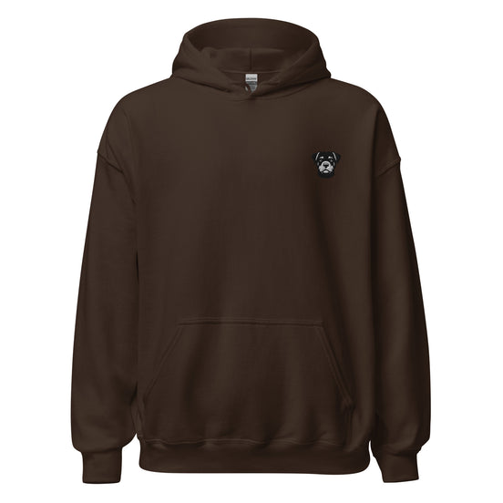 Hoodie mit Rottweiler-Design vorne und Paul Emma Logo auf der Schulter - Breed Kollektion Kapuzenpullover