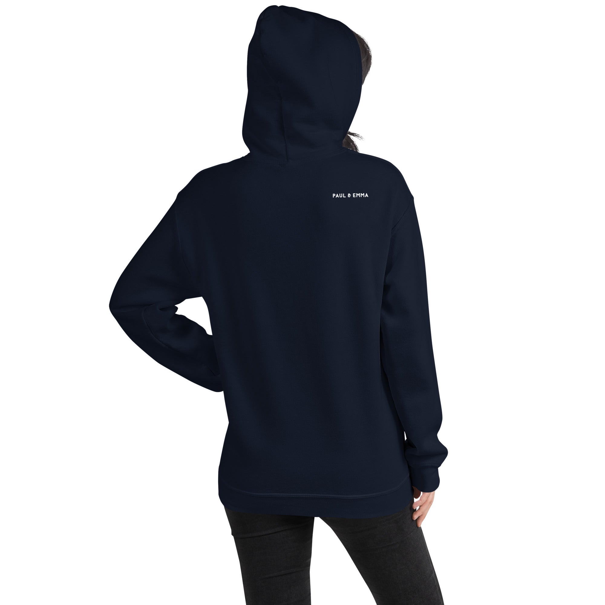 Hoodie mit weißer Rauszeit Stickerei - Paul Emma Kapuzenpullover für Hundebesitzer