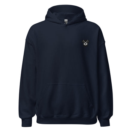 Hoodie mit Rottweiler-Design vorne und Paul Emma Logo auf der Schulter - Breed Kollektion Kapuzenpullover